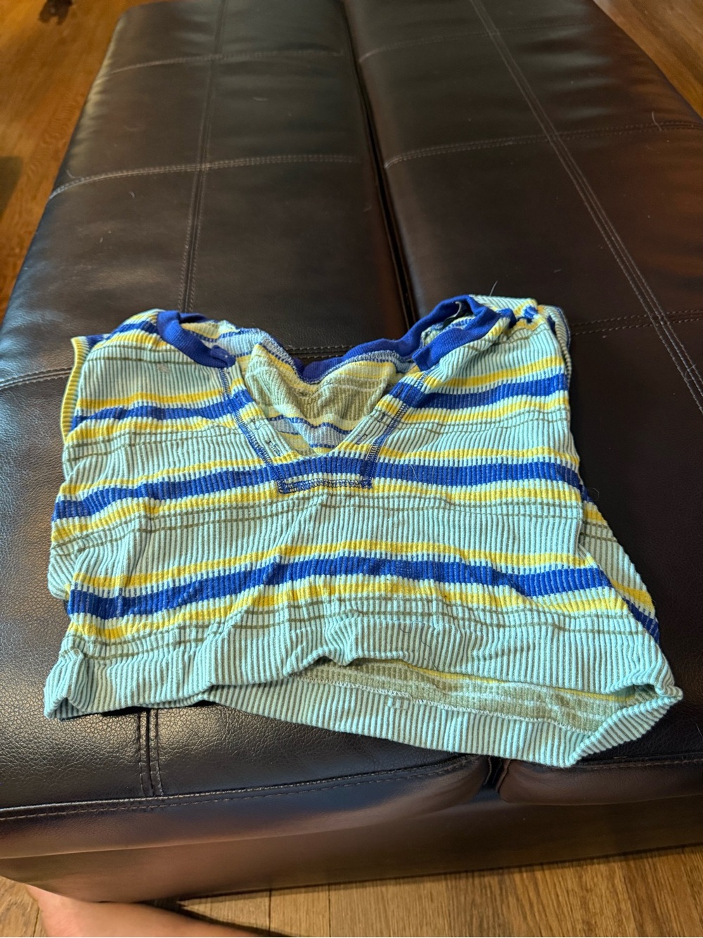 Urban Outfitters Striped Ribbed Crop Top in Mint, Blue, Yellow